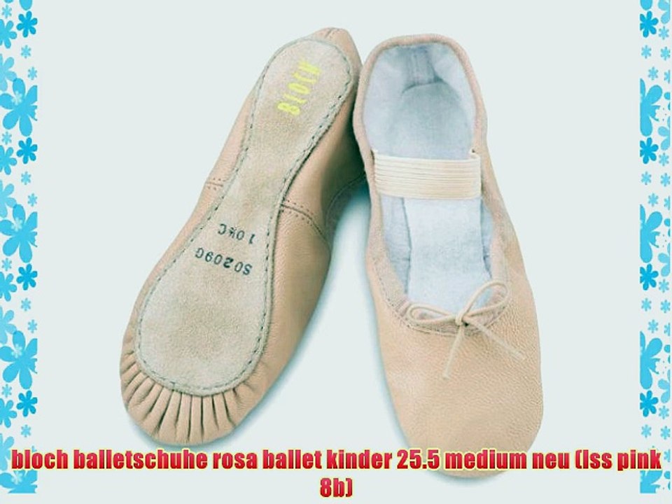 bloch balletschuhe rosa ballet kinder 25.5 medium neu (lss pink 8b)
