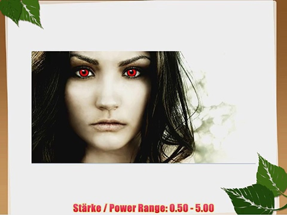 Farbige Kontaktlinsen MIT St?rke 'Volturi Vampir' rote Crazy Fun Linsen perfekt zu Halloween