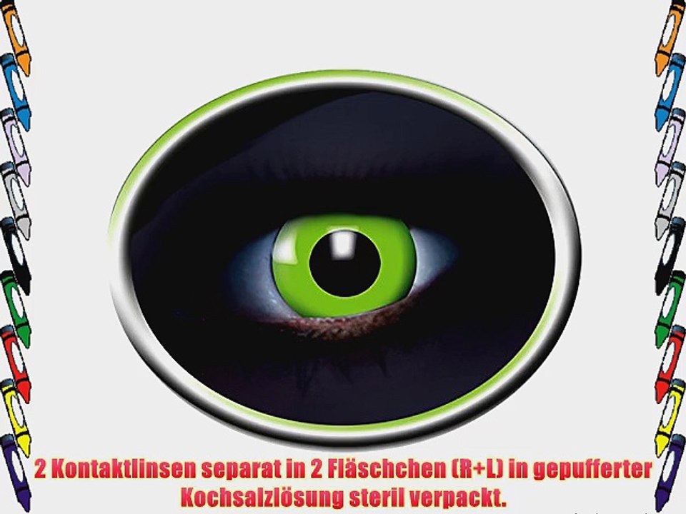 Eyecatcher Color Fun - Farbige UV Kontaktlinsen - Flash Green / Gr?n - leuchten im Schwarzlicht