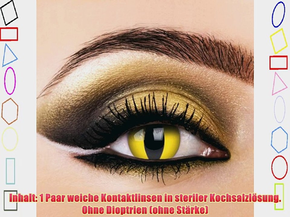Farbige Kontactlinsen Gelbe Katze Crazy Funlinsen - Halloween crazy contact lenses freight