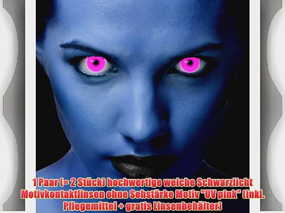 Hochwertige SFX/Spezialeffekt Schwarzlicht Kontaktlinsen UV pink f?r den professionellen Einsatz