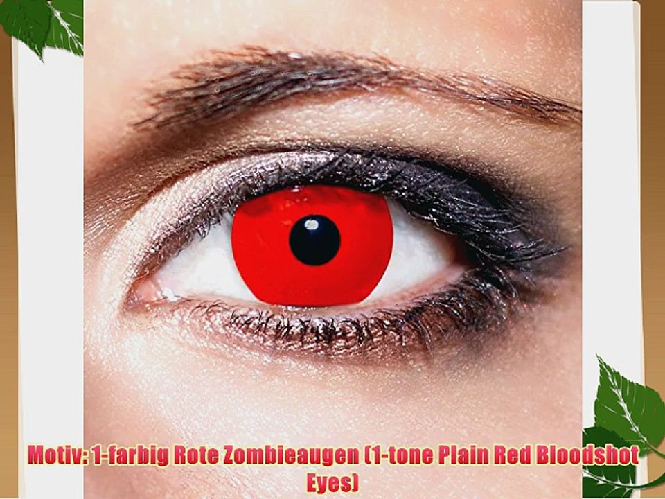 KwikSibs farbige Kontaktlinsen rot Zombie weich inklusive Beh?lter K505 BC 8.6 mm / DIA 14.0