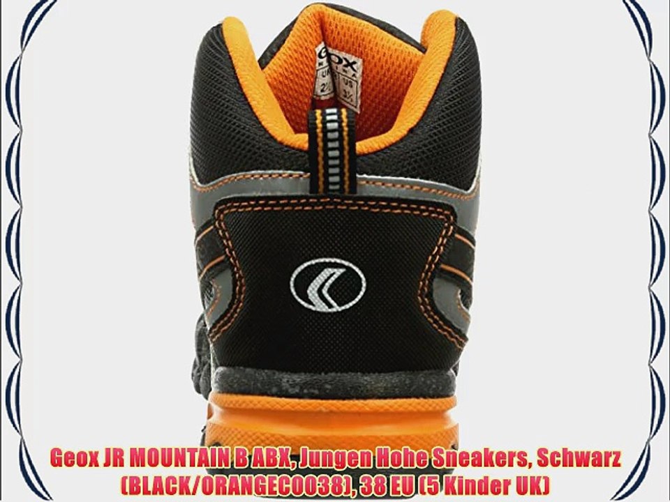 Geox JR MOUNTAIN B ABX Jungen Hohe Sneakers Schwarz (BLACK/ORANGEC0038) 38 EU (5 Kinder UK)