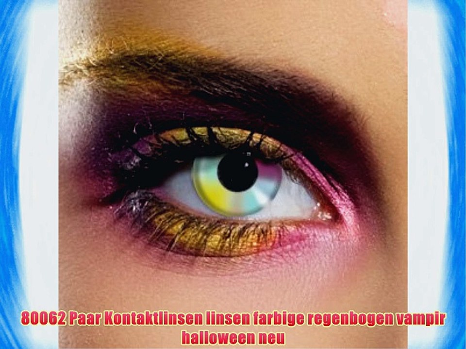 80062 Paar Kontaktlinsen linsen farbige regenbogen vampir halloween neu