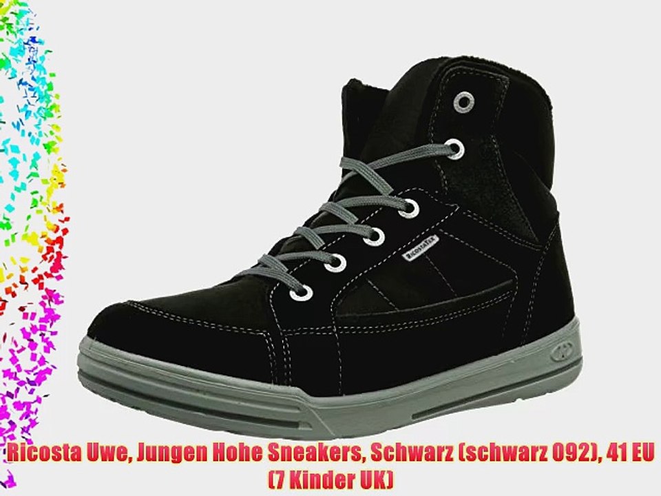 Ricosta Uwe Jungen Hohe Sneakers Schwarz (schwarz 092) 41 EU (7 Kinder UK)