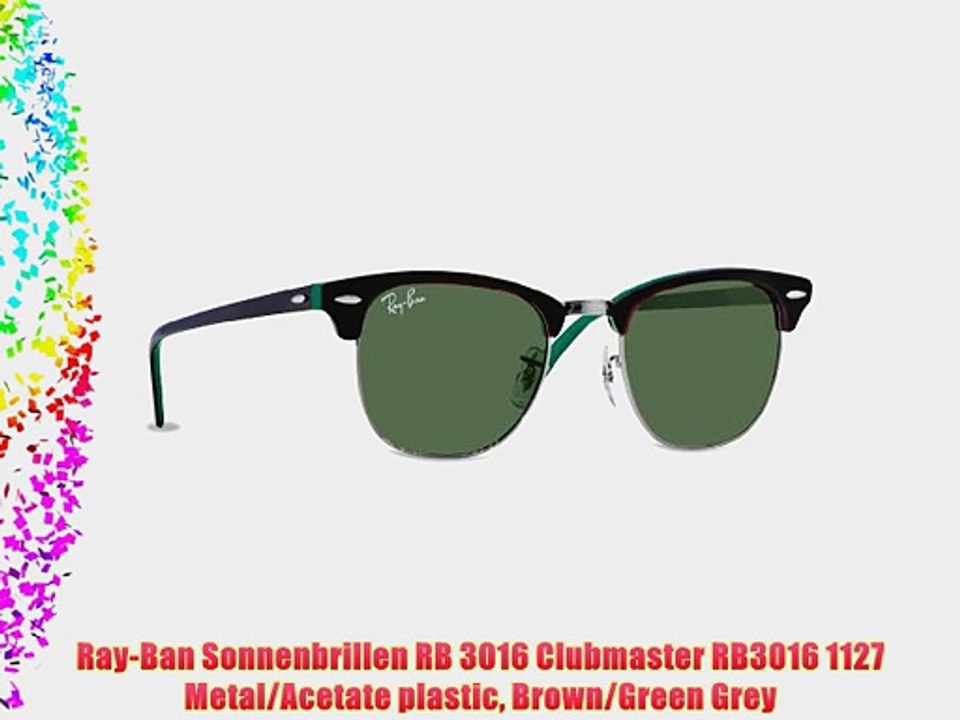 Ray-Ban Sonnenbrillen RB 3016 Clubmaster RB3016 1127 Metal/Acetate plastic Brown/Green Grey