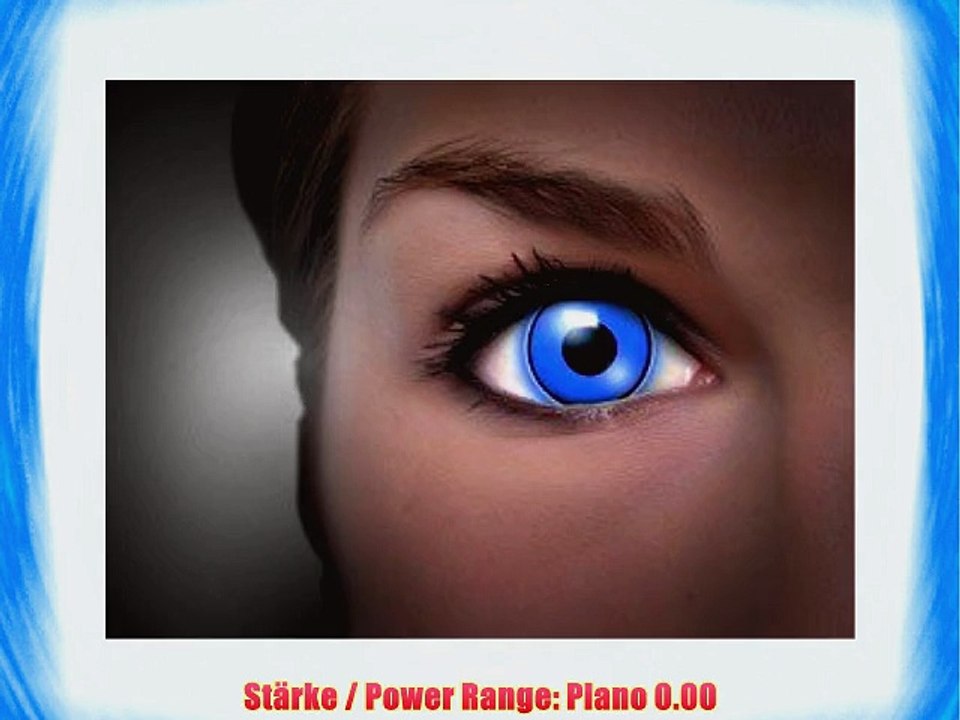 Farbige Kontaktlinsen Crazy Color Fun Contact Lenses 'UV BLUE' Topqualit?t inkl. 50 ml Lenscare