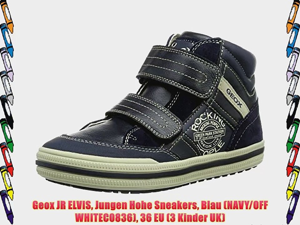 Geox JR ELVIS Jungen Hohe Sneakers Blau (NAVY/OFF WHITEC0836) 36 EU (3 Kinder UK)
