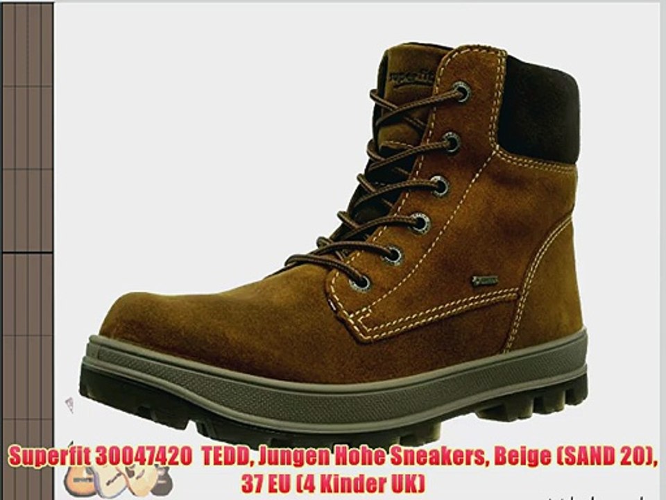 Superfit 30047420  TEDD Jungen Hohe Sneakers Beige (SAND 20) 37 EU (4 Kinder UK)
