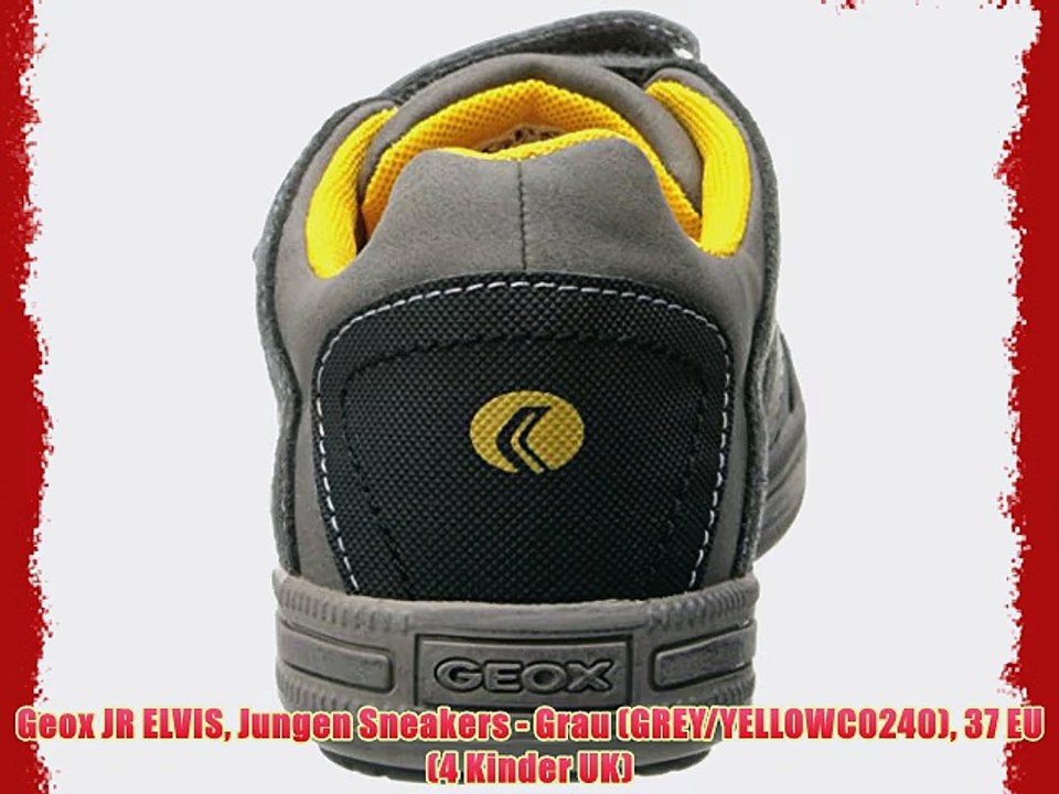 Geox JR ELVIS Jungen Sneakers - Grau (GREY/YELLOWC0240) 37 EU (4 Kinder UK)