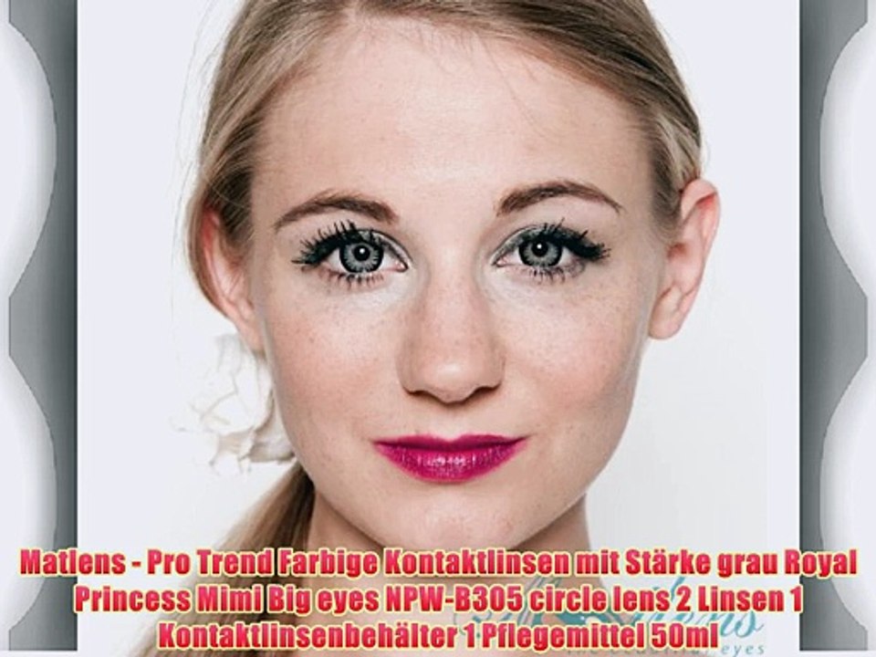 Matlens - Pro Trend Farbige Kontaktlinsen mit St?rke grau Royal Princess Mimi Big eyes NPW-B305