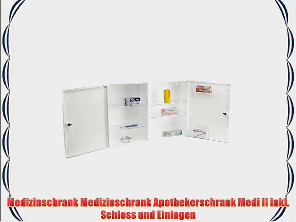 Medizinschrank Medizinschrank Apothekerschrank Medi II inkl. Schloss und Einlagen