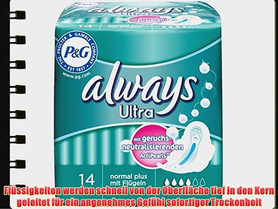 Always Ultra Normal Plus Binden mit Fl?geln und geruchsneutralisierenden ActiPearls Normal