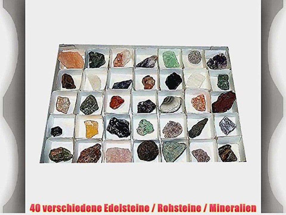 Mineralien Rohsteine Edelsteine Nr. 2152 Sammlung 40 St?ck einzeln benannt z.B. Rosenquarz