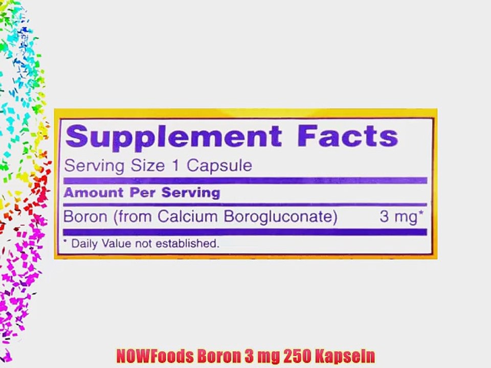 NOWFoods Boron 3 mg 250 Kapseln