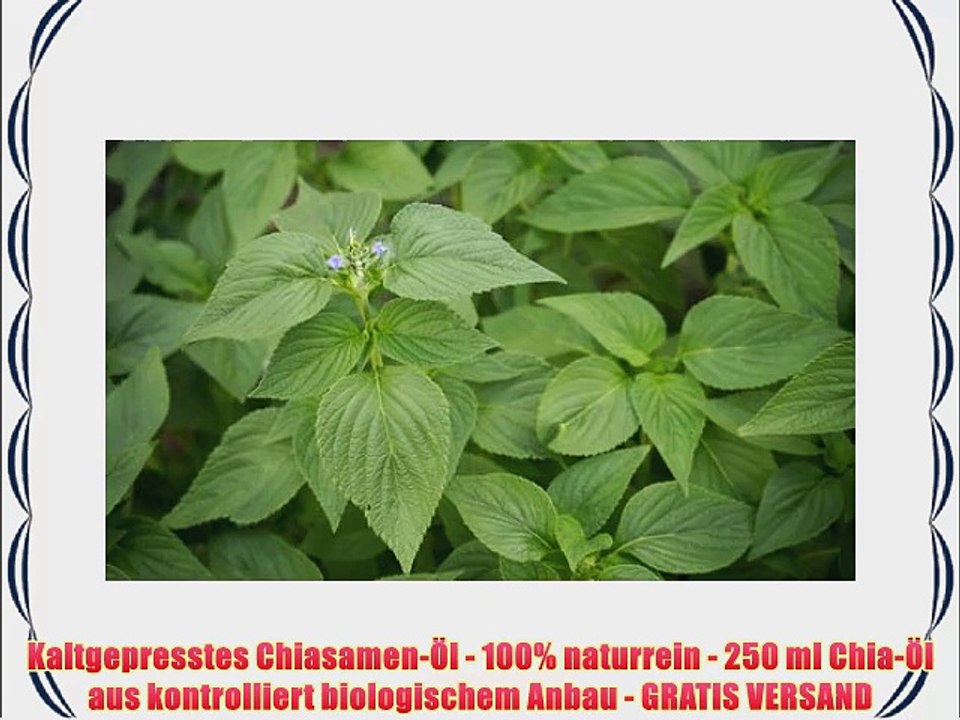 Kaltgepresstes Chiasamen-?l - 100% naturrein - 250 ml Chia-?l aus kontrolliert biologischem