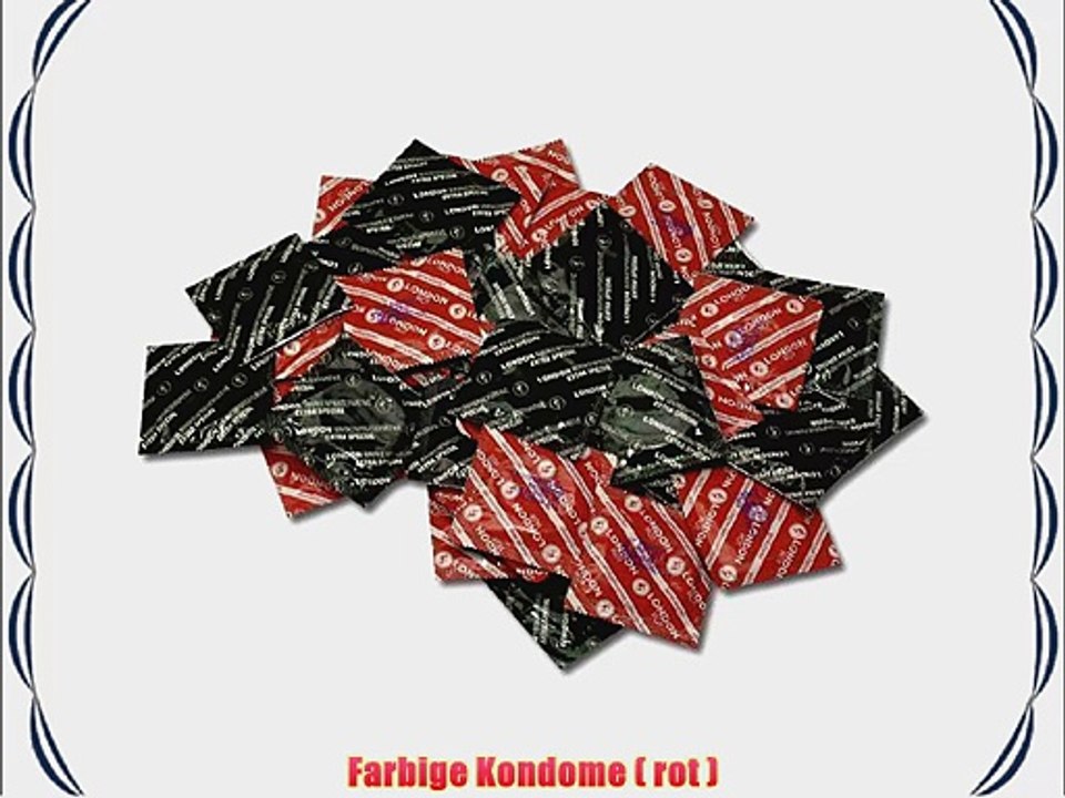 100 rote London / Durex Kondome - Condome mit Erdbeeraroma