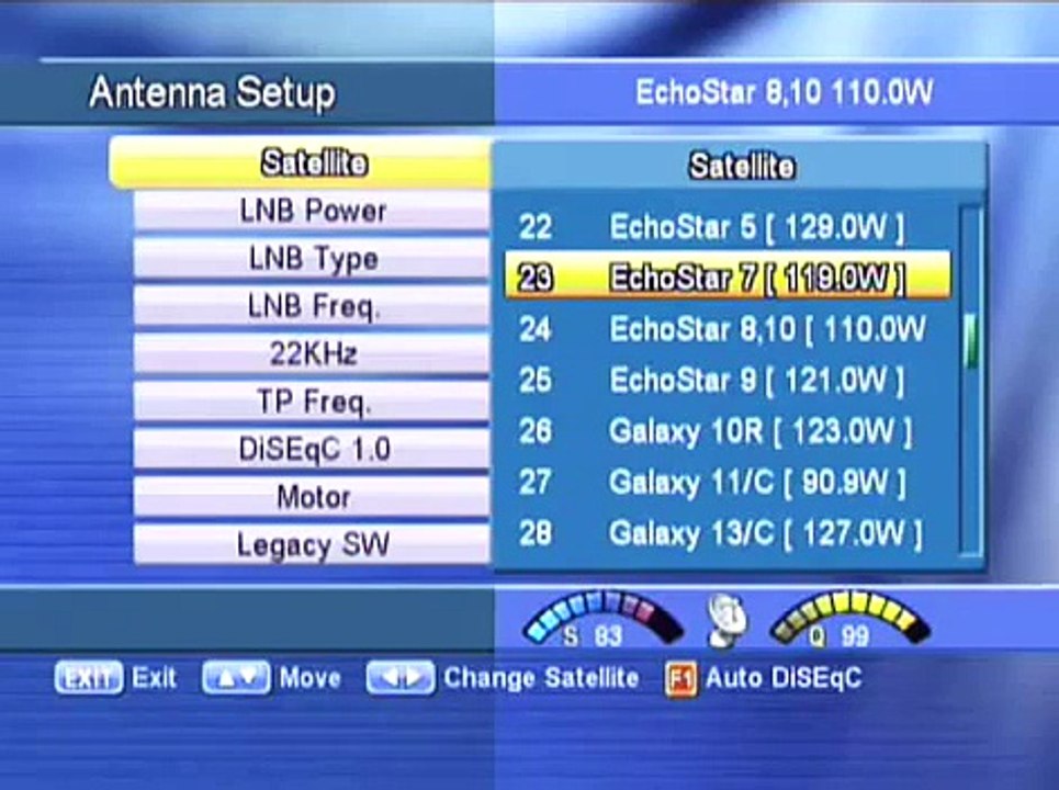 Setting up satellite and scan channels for viewsat (VIDEO) video