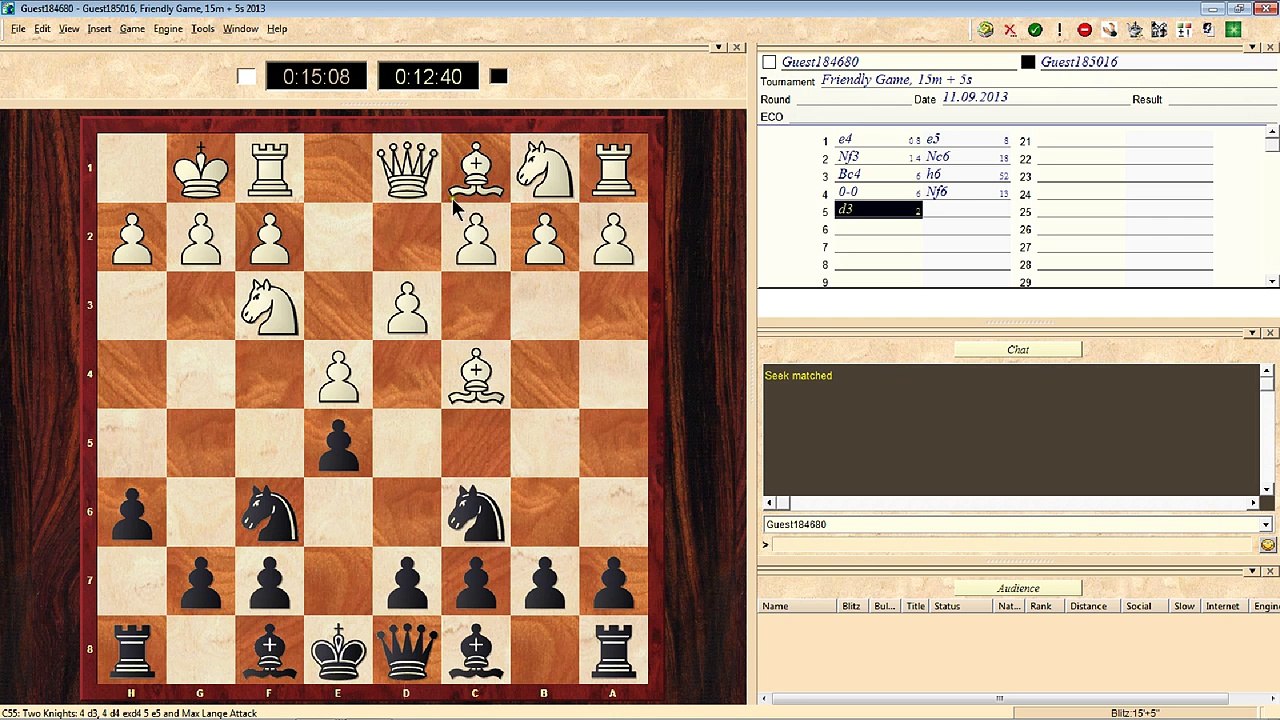 Live chess game: Unexpected win.