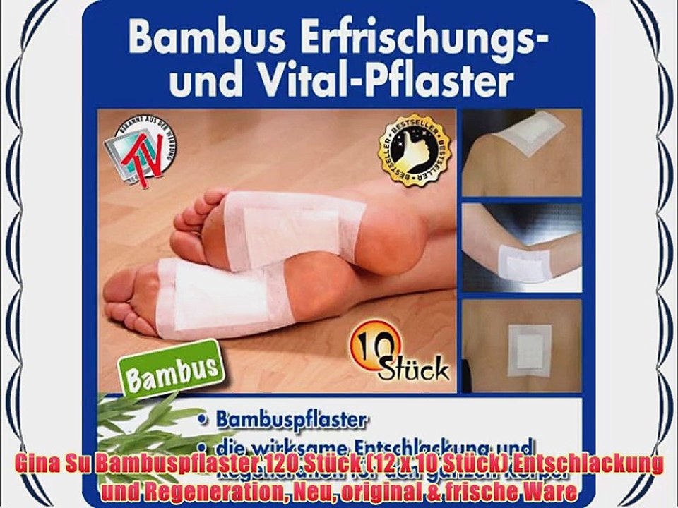Gina Su Bambuspflaster 120 St?ck (12 x 10 St?ck) Entschlackung und Regeneration Neu original