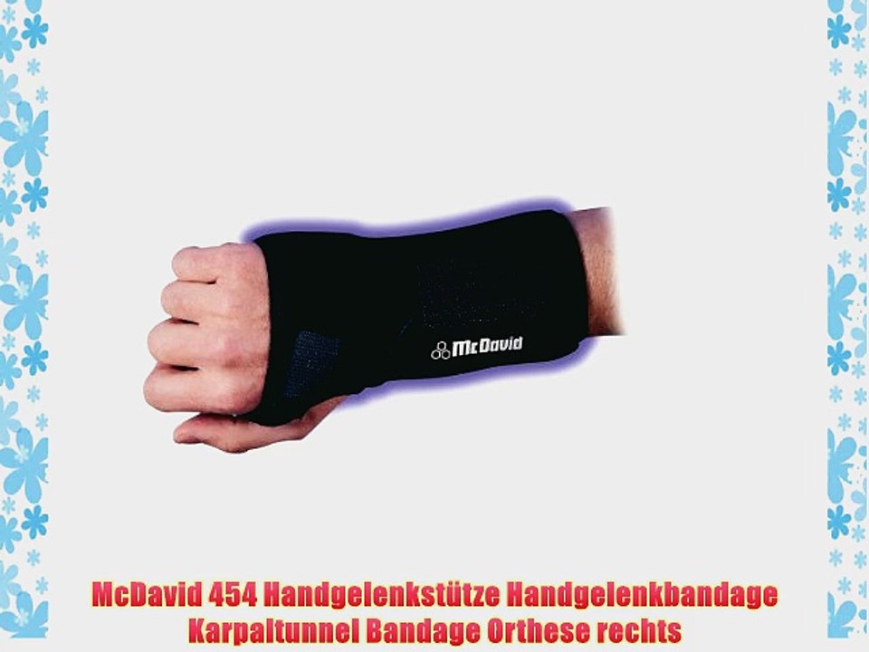 McDavid 454 Handgelenkst?tze Handgelenkbandage Karpaltunnel Bandage Orthese rechts