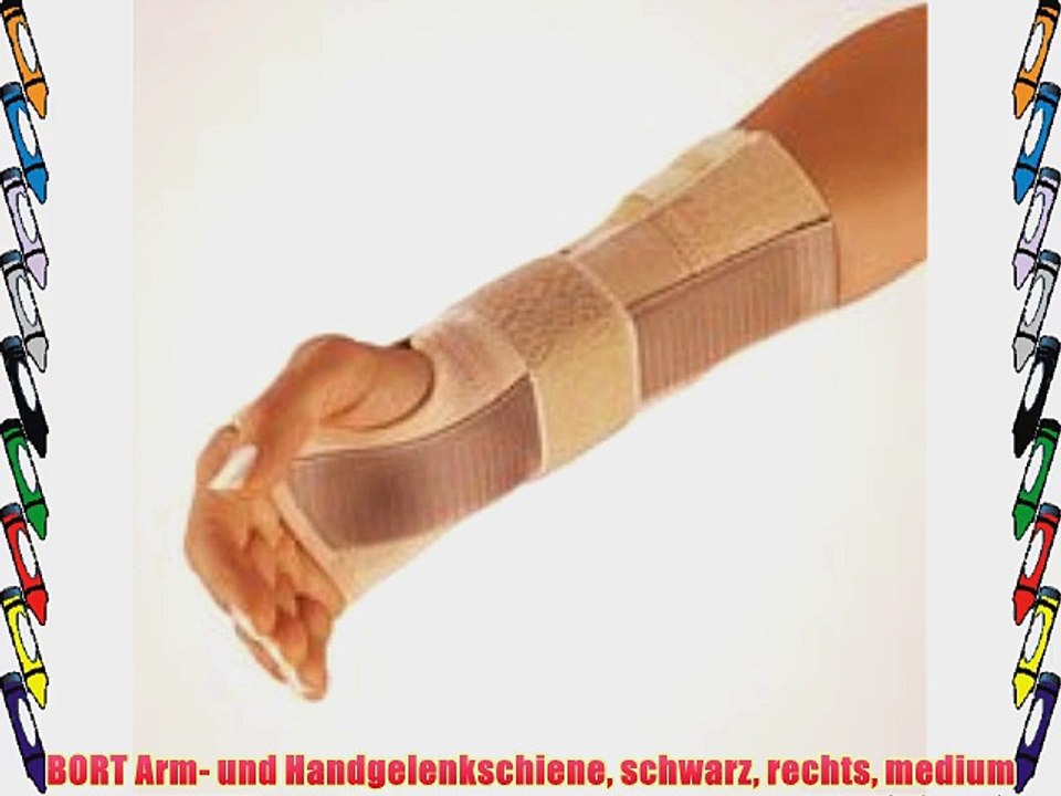 BORT Arm- und Handgelenkschiene schwarz rechts medium