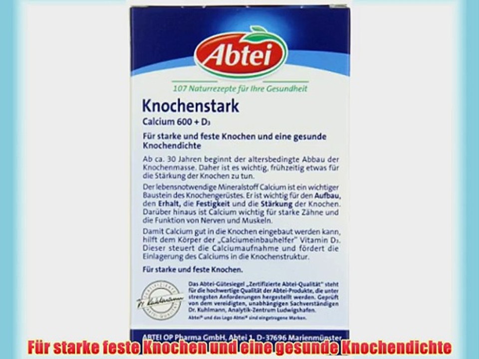 Abtei 34420 Knochenstark Calcium 600 und D3 Tabletten 6x 28 St?ck