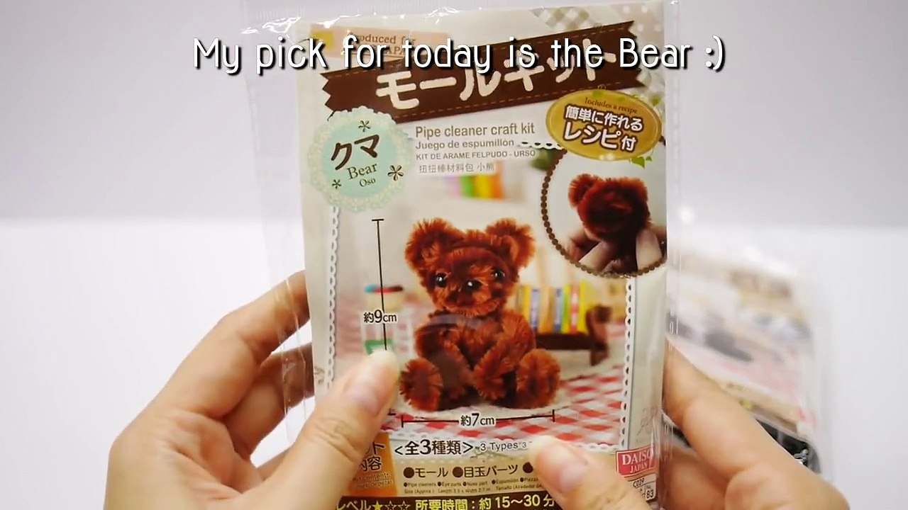 DIY Pipe Cleaner BEAR Craft Kit from Daiso Tutorial video Dailymotion