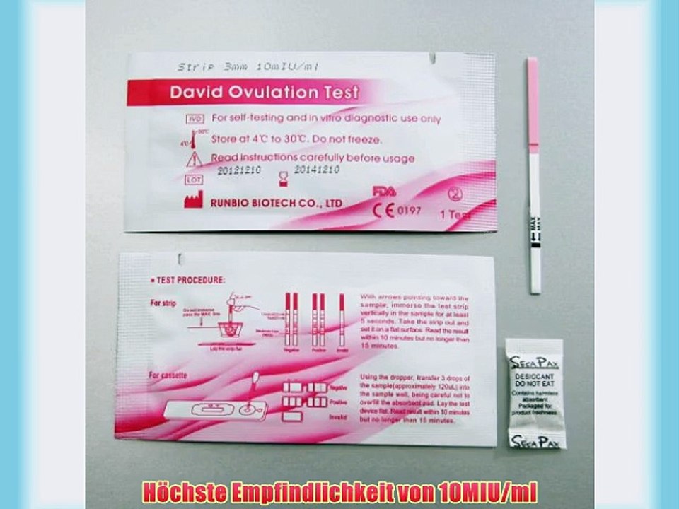 75 PURBAY Ovulationstest   5 Schwangerschaftstest Streifen 10mlu/ml LH Test by David