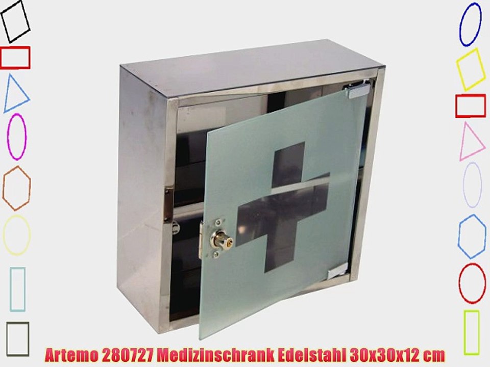Artemo 280727 Medizinschrank Edelstahl 30x30x12 cm