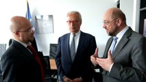 Stefano Corradino con Martin Shultz e Hannes Swoboda