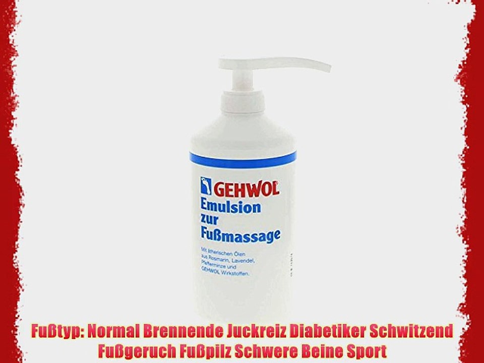 GEHWOL Emulsion zur Fu?massage Fusspflegelotion Fusspilzschutz 500 ml mit Spender