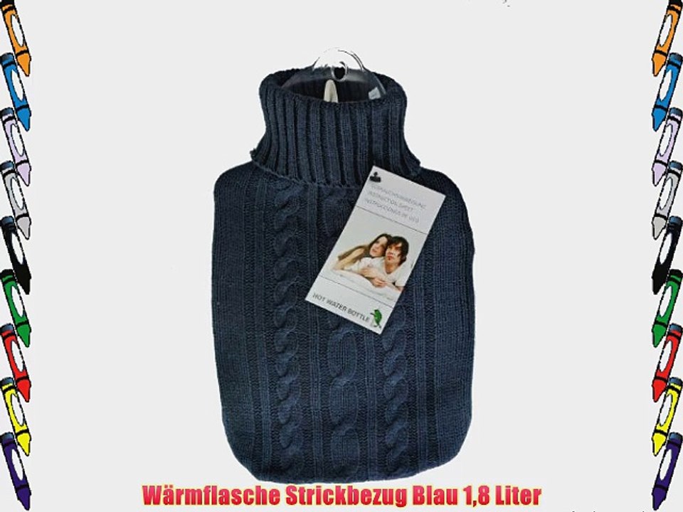 W?rmflasche Strickbezug Blau 18 Liter