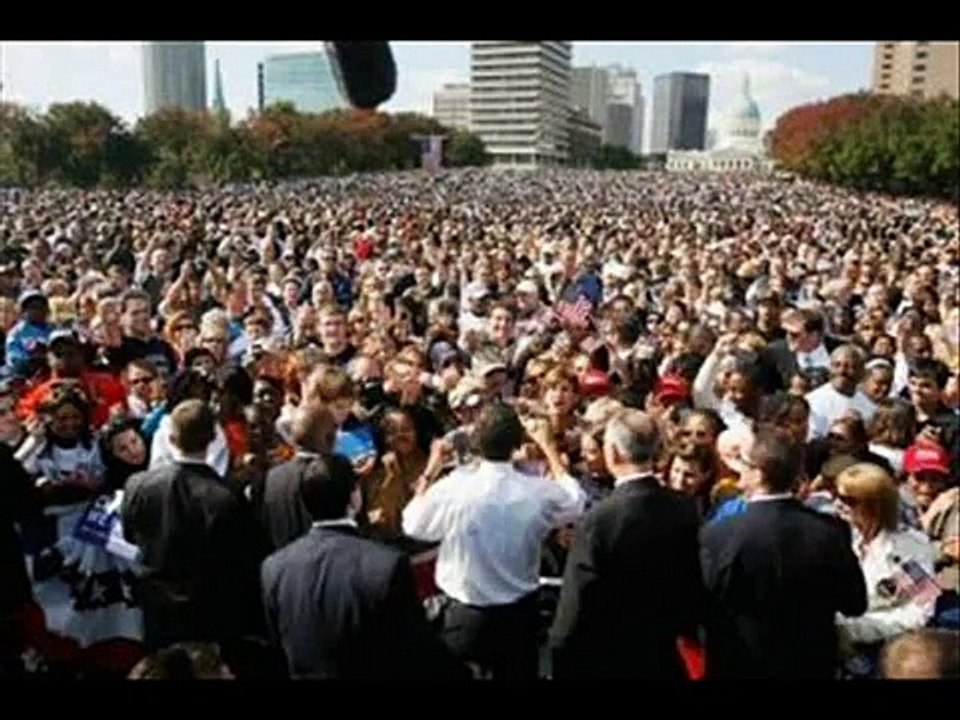 Obama speech St-Louis 100,000 people 19th october 2008