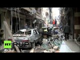 RAW: Girl rescued from debris after Syrian rebels fire rockets at Aleppo