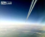 COMMERCIAL PLANE COMING CLOSE TO CHEMTRAIL PLANES