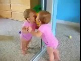Baby Playing With His Reflection In Mirror-Very Funny Video
