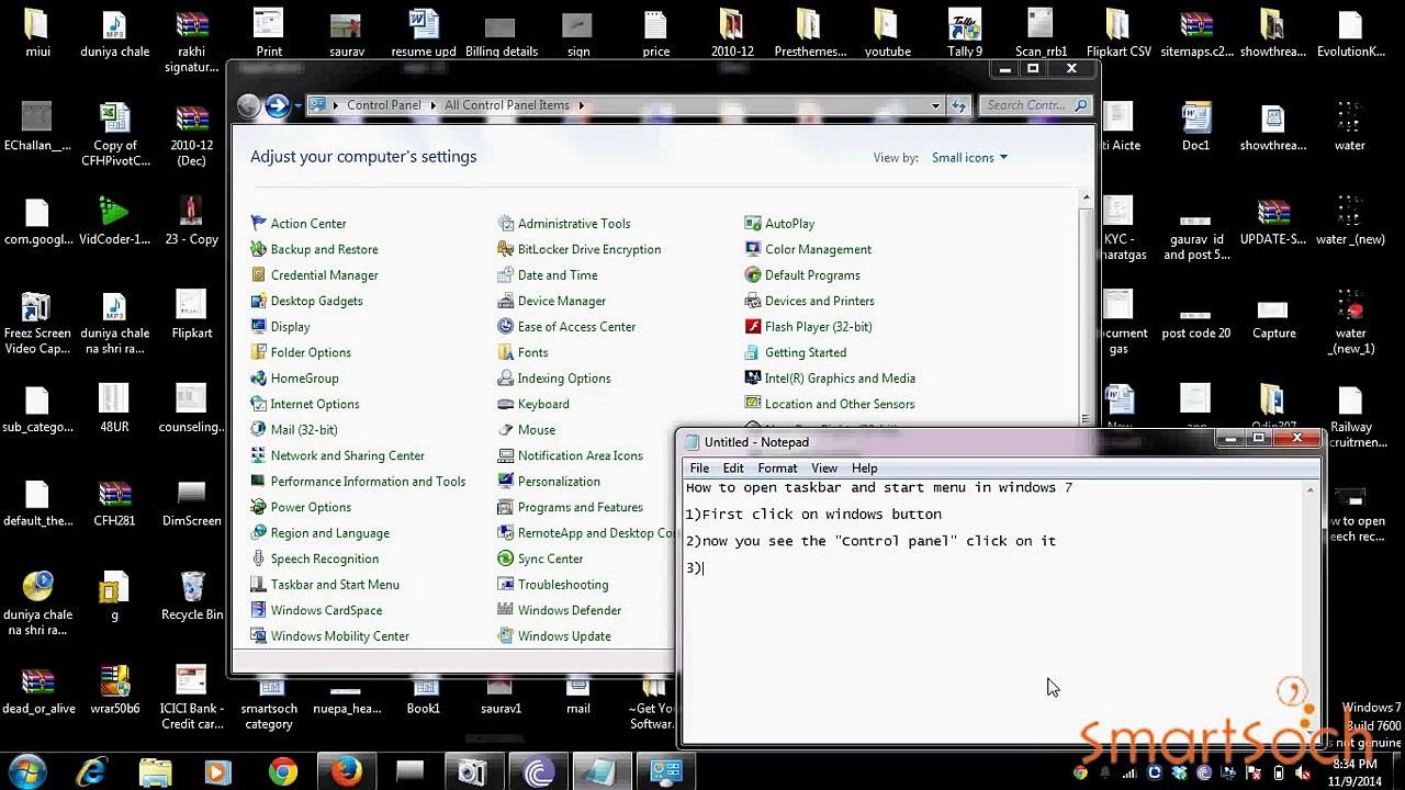 How To Open Taskbar And Start Menu In Windows 7