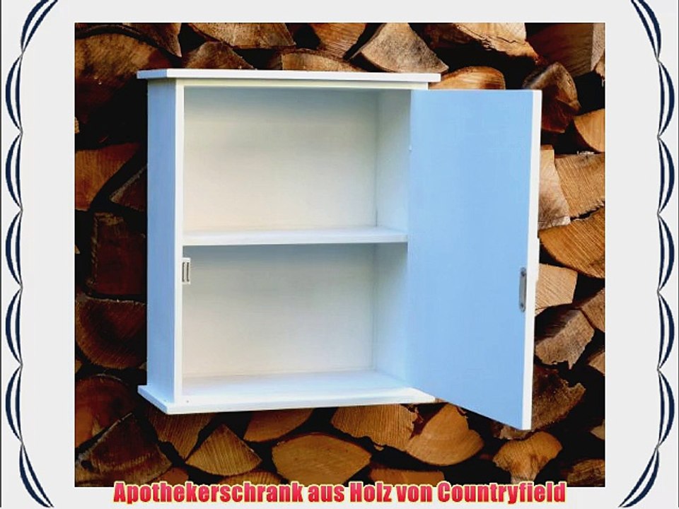 Apothekerschrank aus Holz Wandschrank f?r Medizin im Landhaus Stil - 30x35x135cm