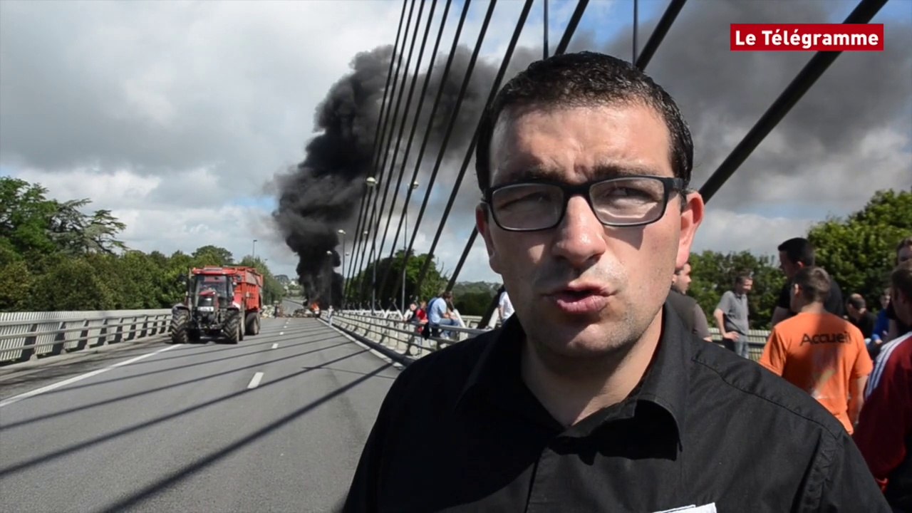 Brest. Les agriculteurs maintiennent leur position sur le pont de l'Iroise