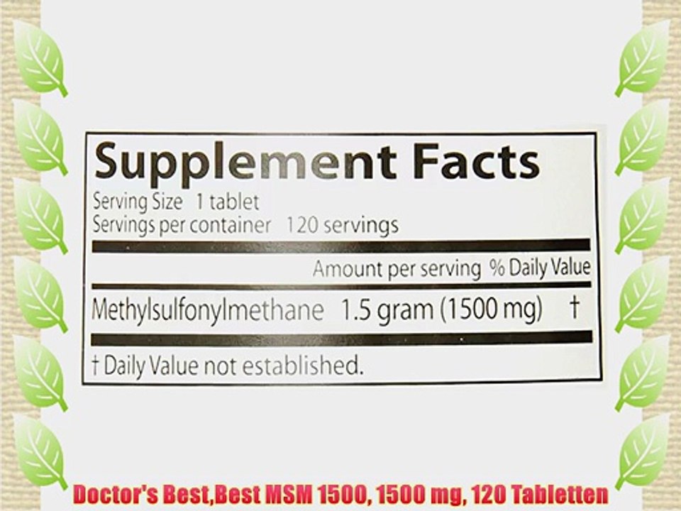Doctor's BestBest MSM 1500 1500 mg 120 Tabletten