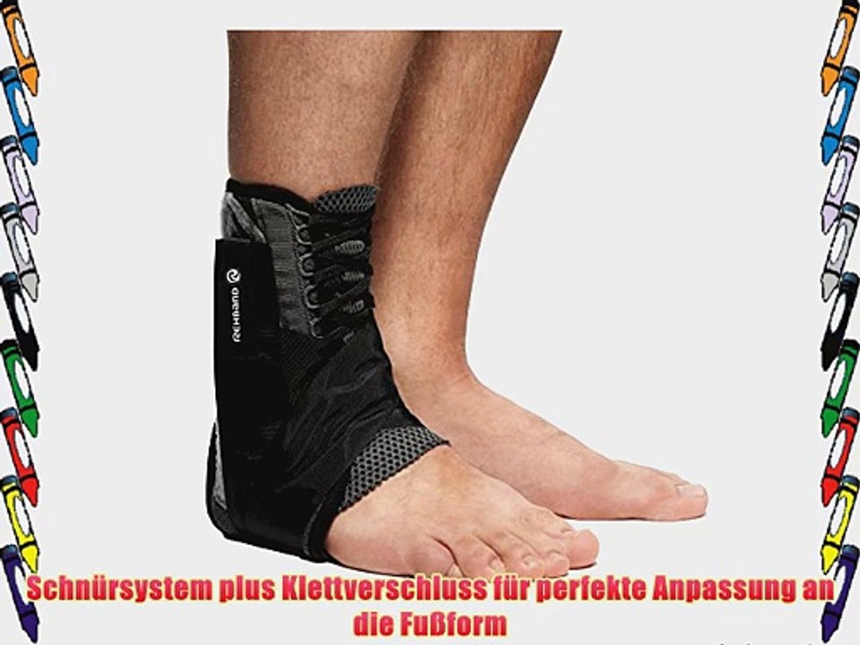 Rehband Sprunggelenkbandage Schwarz S 7774