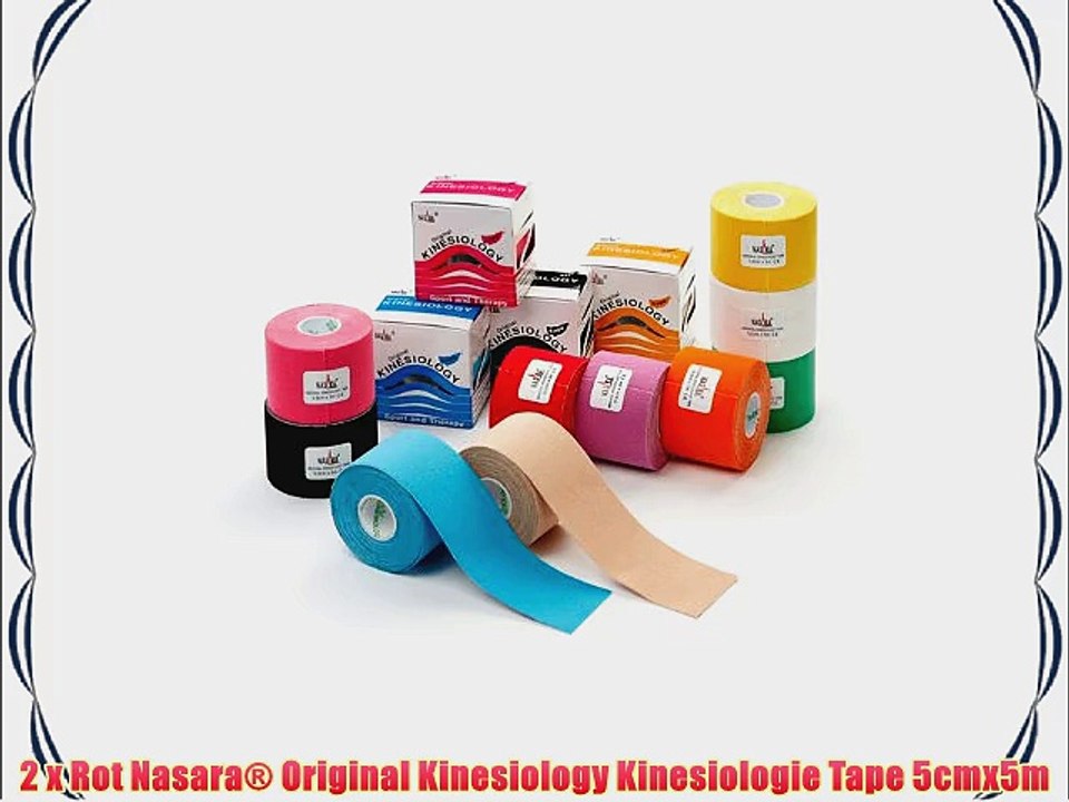 2 x Rot Nasara? Original Kinesiology Kinesiologie Tape 5cmx5m