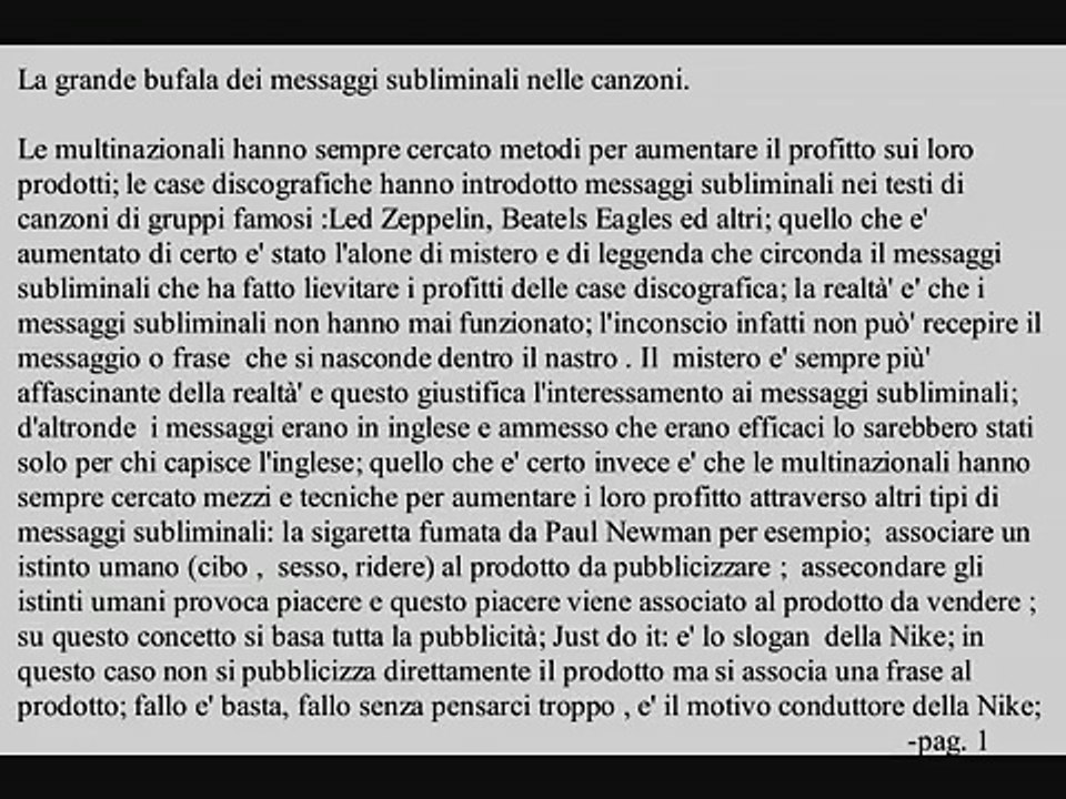 La grande bufala dei messaggi subliminali nelle canzoni.