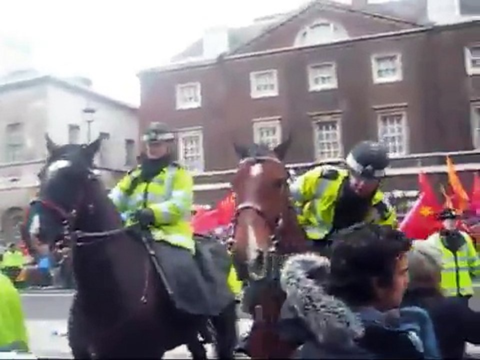 Olympic Torch London Pro Tibet Protesters meet Chinese