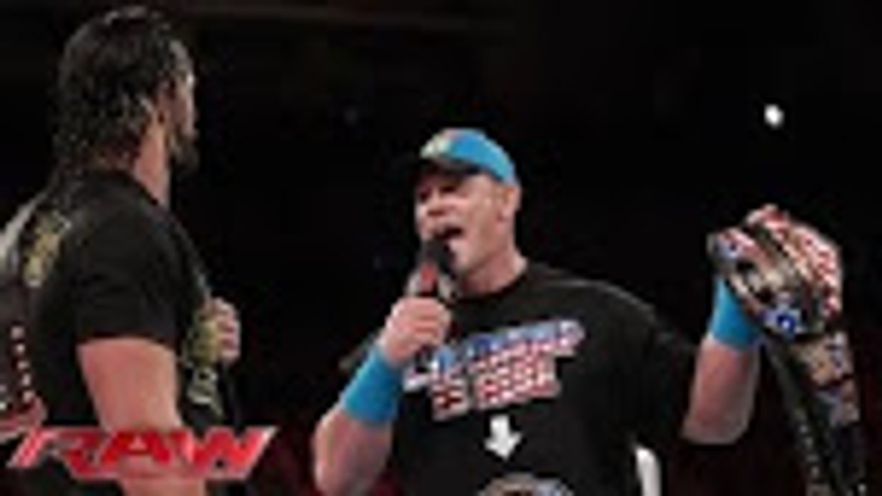 John Cena interrupts Seth Rollins- Raw, July 20, 2015