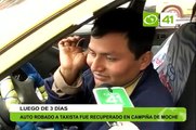 Recuperan taxi robado en campiña de Moche - Trujillo