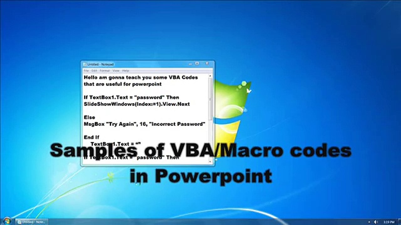 MS Powerpoint - Macro/VBA Code  Basic Samples Tutorial