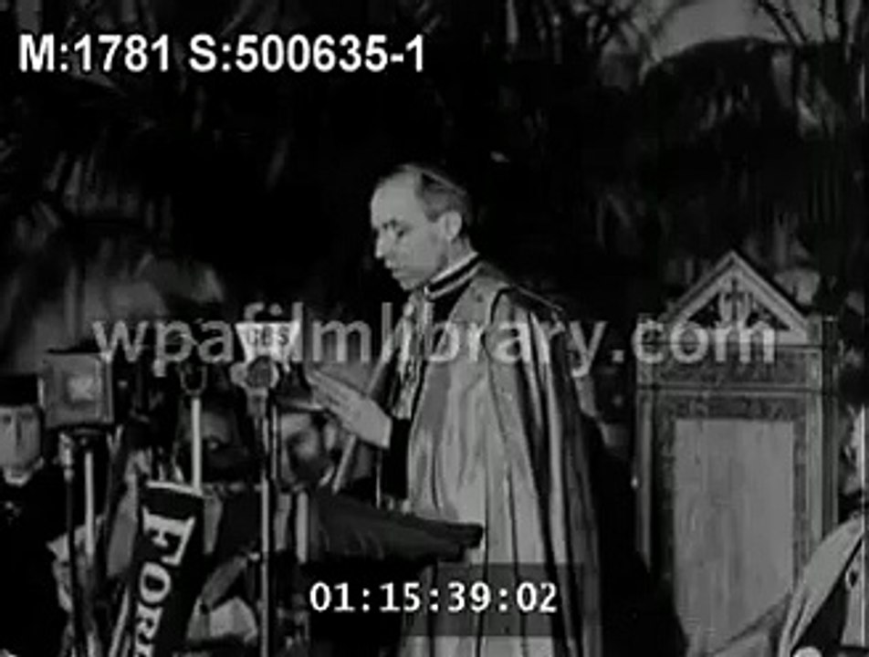 Eugenio Pacelli (Future pope Pius XII) speaks English at a Rally