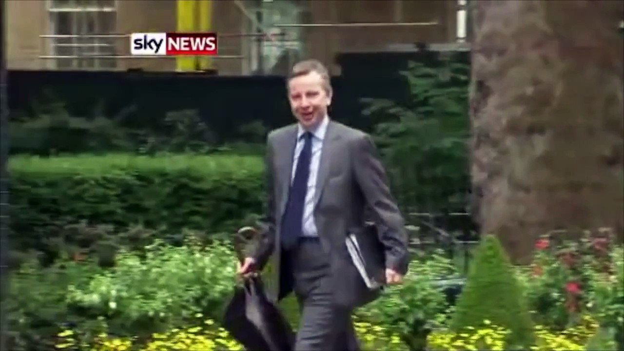 Michael Gove Falling Over to Funny Music